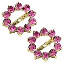 18金 ピアス ピアスパーツ ピアスジャケット バックチャーム ピアス フラワー 花 ルビー イエローゴールドk18 18k 天然石 7月誕生石 スタッドピアス用 シンプル レディース