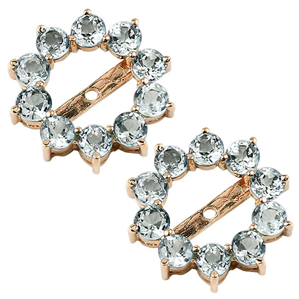 18金 ピアス ピアスパーツ ピアスジャケット バックチャーム ピアス フラワー 花 アクアマリン ピンクゴールドk18 18k 天然石 3月誕生石 スタッドピアス用 シンプル レディース オリジナルジュエリー