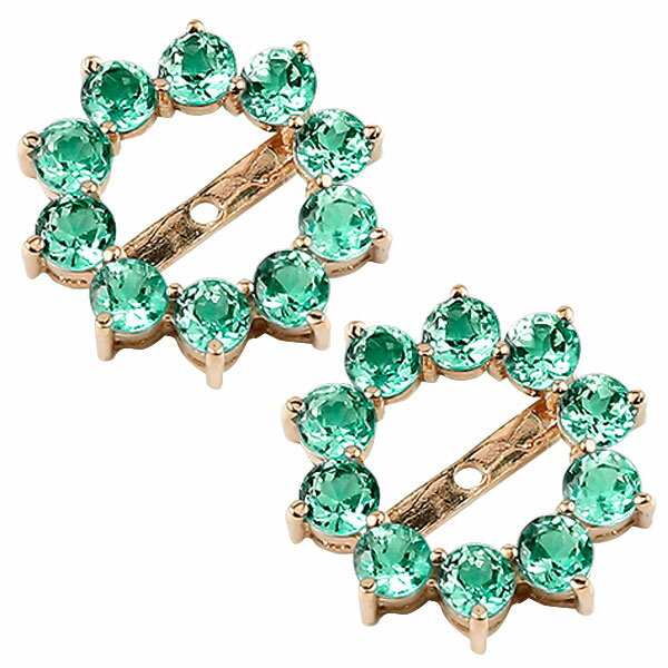 18金 ピアスパーツ ピアスジャケット バックチャーム ピアス フラワー 花 エメラルド ピンクゴールドk18 18k 天然石 5月誕生石 スタッドピアス用 シンプル レディース オリジナルジュエリー