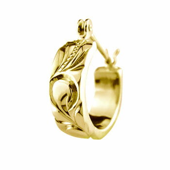 かざり屋 ジュエリー 30代 40代 50代 18金 片耳ピアス ハワイアン ピアス フープピアス イエローゴールドk18 フラワーモチーフ 手作りピアス k1...