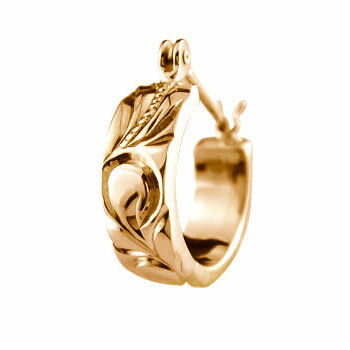 かざり屋 ジュエリー 30代 40代 50代 18金 ピアス 片耳ピアス ハワイアン ピアス フープピアス ピンクゴールドk18 フラワーモチーフ 手作りピアス...