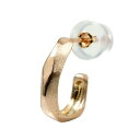 18金 片耳 フープピアス 小ぶり レディース メンズ 18k つや消し 艶消し 地金 ピアス ピンクゴールドk18 ダイヤ柄 オリジナルジュエリー