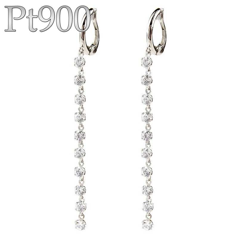 【最短発送】 プラチナ ピアス イヤリング ピアリング 宝石 ダイヤモンド イヤリング pt900 ロングイヤリング ノンホールピアス レディース 女性