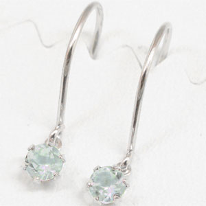 18金 ピアス アクアマリンピアス ホワイトゴールドk18 k18wg フックピアス 3月の誕生石 アクアマリン 18k
