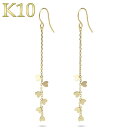 【最短発送】10金 ピアス ゴールド ペア ハート イエローゴールドk10 10金 ピアス フックロングゆれる シンプル 男女兼用 ユニセックス 男女問わず