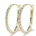 【最短発送】18金 フープピアス ダイヤモンド 0.5ct 大きめ ゴールド 18K イエローゴールドK18 中折れ式 貫通式 フープ 大ぶり シンプル おしゃ...