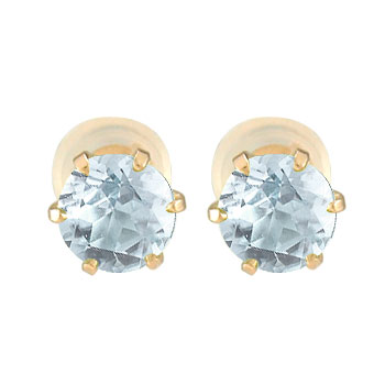 [ポスト長め15ミリ] 18金 アクアマリン ピアス スタッドピアス ピンクゴールドk18 3月誕生石 大粒 一粒 18k 笑顔になるジュエリー お守り 人気 おしゃれ 大人 普段使い ジュエリー 1