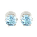 18金 ピアス ブルートパーズ ピアス スタッドピアス ホワイトゴールドk18 シンプルピアス 11月誕生石 大粒 一粒 18k(4)