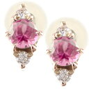 18金 ピアス ピンクサファイアピアス ピンクゴールドk18 ダイヤモンド 9月誕生石 スタッドピアス 18k ピンクの宝石 レディース|詳細画像