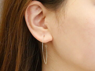 フープピアス イエローゴールドk10 10金 マーキス 楕円 大きめ ワッカ 輪 地金 石なし ピアス 地金 レディース【楽ギフ_包装】【コンビニ受取対応商品】