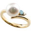 真珠 指輪 パール ブルートパーズ ダイヤモンド リング イエローゴールドk18 ピンキーリング 本真珠 ダイヤ 18kユニセックス 【ありがとうやおめでとうを伝えよう・プレゼント・誕生日・お祝い】 人気 おしゃれ 大人 普段使い ジュエリー