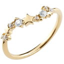 18金 星 スター リング イエローゴールドk18 18k ブルームーンストーン ダイヤモンド 6月誕生石 ピンキーリング 流れ星 リング 指輪 重ね付け 華奢 細め 細身 レディース ピンキーリング サムリング ミディリング(4)