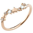 10金 リング 星 スター リング ピンクゴールドk10 10k アクアマリン ダイヤモンド 3月誕生石 ピンキーリング 流れ星 リング 指輪 重ね付け 華奢 細め 細身 レディース 大きいサイズ対応