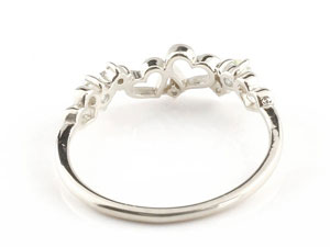 ［送料無料]オープンハート リング ホワイトゴールドk18 ペリドット 8月誕生石 ダイヤモンド ピンキーリング リング 指輪 重ね付け 18金 18k 華奢 細め 細身 かわいい キュート レディース【楽ギフ_包装】【コンビニ受取対応商品】　大きいサイズ対応 送料無料