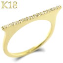「Rakuten Fashion THE SALE」18金 リング ダイヤモンド 細め イエローゴールドk18 18k 一文字リング 一列 ダイヤ リング 細身 指輪 ピンキーリング サムリング ミディリング 男女兼用 ユニセックス 男女問わず