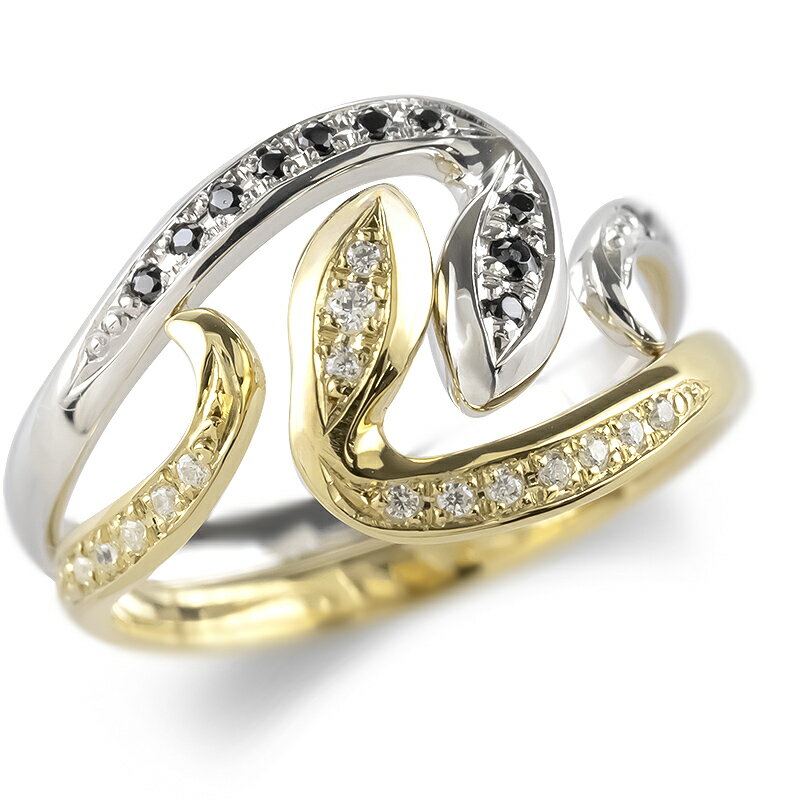 婚約指輪 エンゲージリング プロポーズリング レディース 女性 彼女 妻エンゲージ ブライダル 結婚記念日 10金 蛇 リング イエローゴールドk10 ホワイト...