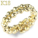【最短発送】18金 リング フリーサイズ 2連 形状記憶 ミラーボール ゴールド 18k イエローゴールドk18 指輪 地金 ピンキーリング サムリング ミディリング 大きいサイズ対応 男女兼用 ユニセックス 男女問わず(4)