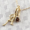 イニシャル ネックレス A E H I J K M N O R S T U W Y ペンダント イエローゴールドk18 アルファベット ネックレス ガーネット 18金 男女兼用 ユニセックス 男女問わず(4)