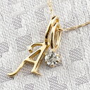 18金 ネックレス イニシャル A E H I J K M N O R S T U W Y ペンダント イエローゴールドk18 18k アルファベット レディース メンズ ダイヤモンド 4月誕生石(4)