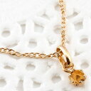 18金 k18 チャーム ネックレス ペンダント チャーム ペンダントトップ シトリン ピンクゴールドk18 一粒 18k 重ね付け 11月誕生石 人気 おしゃ...