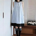 体 着痩せ ゆったり Aライン aライン 半袖 チュニック 膝丈 ワンピース 夏 バイカラー レディース ワンピース チュニック 膝丈(4)