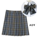 蝶結び付き 制服 スクール セット なんちゃって制服 プリーツスカート チェック柄 2点セット 学生制服スカート 制服 スカート