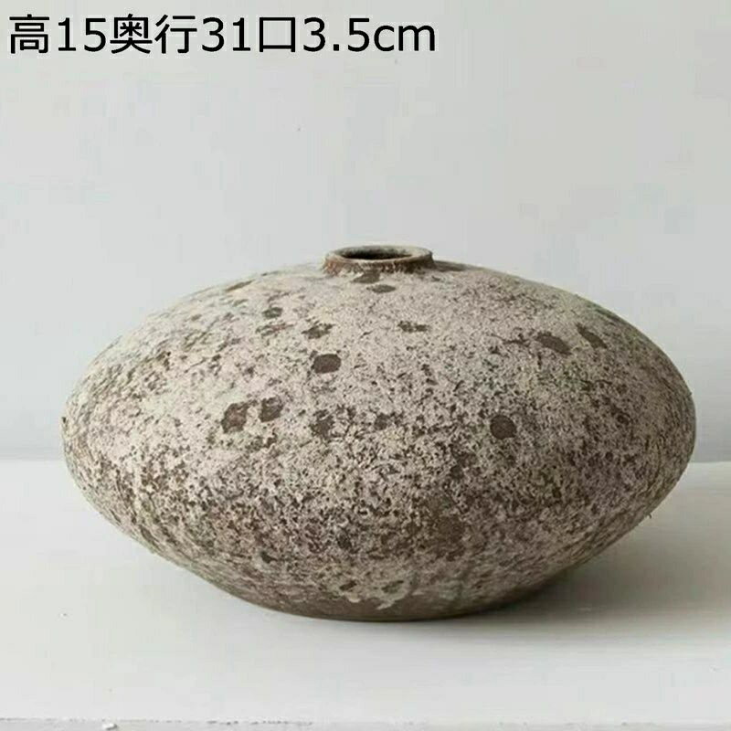 ドラ 生け花用花器 セラミック花器 陶器花瓶 和風デザイン 和風インテリア 油絵感 大型 ビンテージ調 ヴィンテージ 復古 かびん