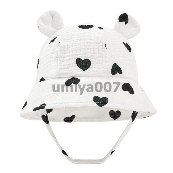 可愛い お出掛け 3-12ヶ月 新生児 子供用 バケットハット UVカット 35-39cm 日よけ防止 ぼうし ハット 赤ちゃん 夏 帽子