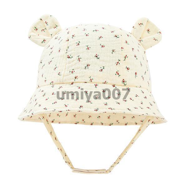 可愛い お出掛け 3-12ヶ月 新生児 子供用 バケットハット UVカット 35-39cm 日よけ防止 ぼうし ハット 赤ちゃん 夏 帽子