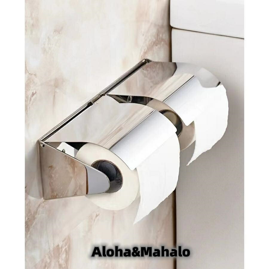 トイレ収納 ホルダーカバー カバー おしゃれ ダブル ステンレス ペーパーホルダー 業務用 鍵付き 盗難防止 施設 学校 病院 2連