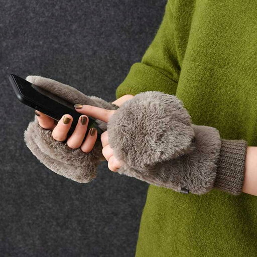 ハンドウォーマ 裏起毛 ふわふわ 暖か ファー 指なし スマホ対応 自転車 手袋 レディース グローブ ミトン ファー手袋 もこもこ ハンドウォーマ 裏起毛 ふわふわ 暖か ファー 指なし スマホ対応 自転車 手袋 レディース グローブ ミトン ファー手袋 もこもこ