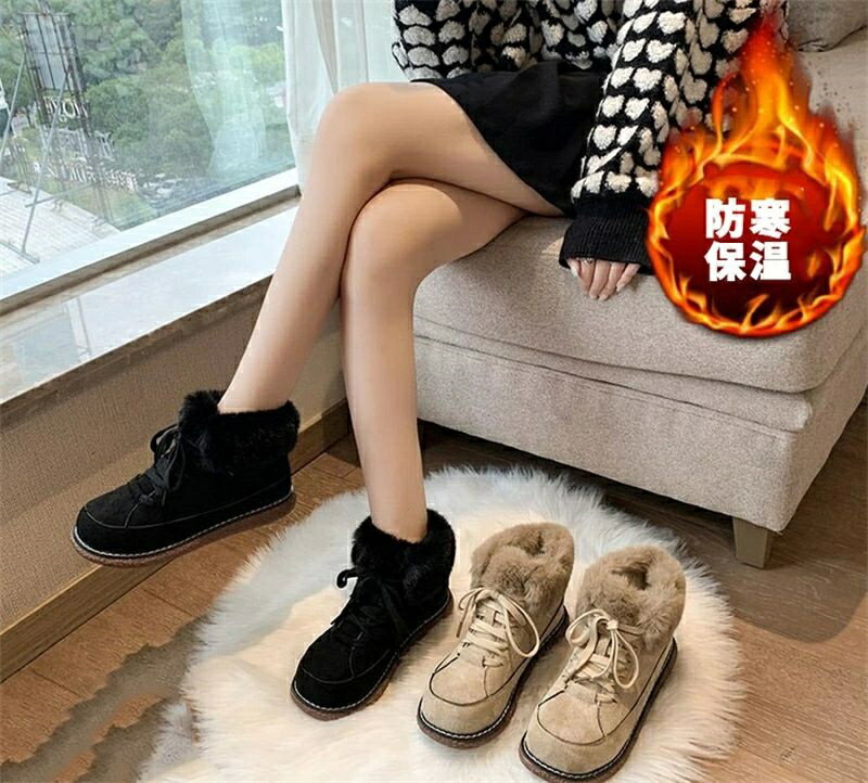 滑 スニーカー スリッポン もこもこ あったか 厚底 コンフォートシューズ 防滑 裏起毛 軽量 冬靴 防寒ブーツ 防寒靴 レディース