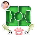 高 ひっくり返らない電子レンジ/食洗器/冷蔵庫対応 滑り止め シリコン製 4点セット 歯がため 吸盤付き お食い始め 赤ちゃん 食器(4)