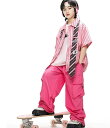 おしゃれ tシャツ ヒップホップ ダンスウェア ジャズダンス ジャージパンツ かっこいい カーゴパンツ ストライプ柄 ダンス衣装