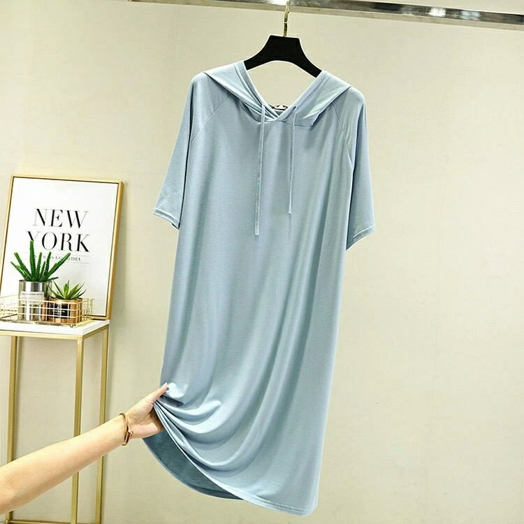 スエッ ロンティー ビッグTシャツ ロングtシャツ プルオーバー カットソー ロンT フード付き 半袖Tシャツ レディース トレーナー