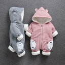 新生児〜3歳く 帽子付き アウター コート ルームウェア スリープウェア パジャマ ロンパース カバーオール 綿入り 防寒