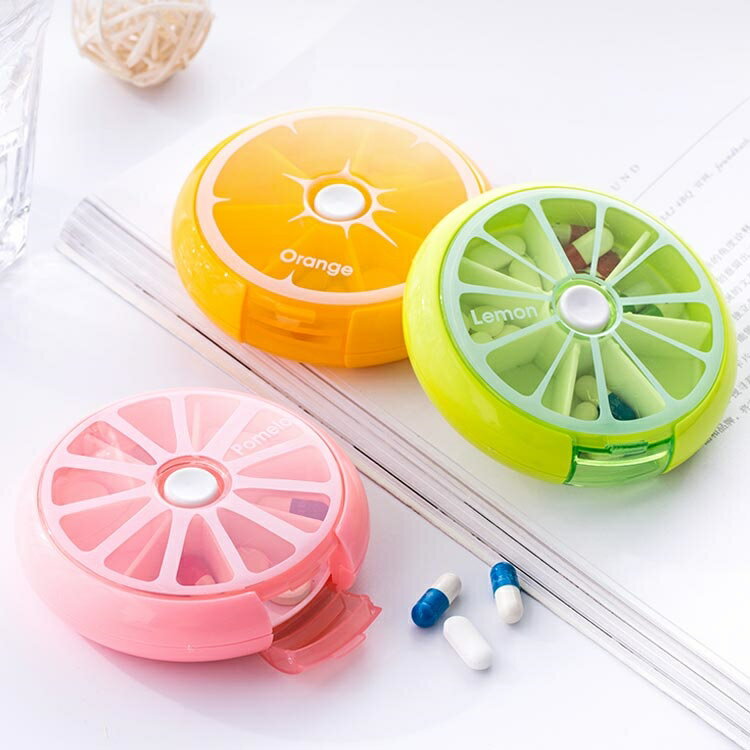 仕切り 収納ケース 医薬品 錠剤入れ 薬箱 ポータブルピルケース 回転式 可愛い 携帯 1週間分 薬ケース くすり入れ ピルケース