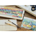 プチカラー全96色セット サクラクレパス 固形水彩絵具 水彩筆付