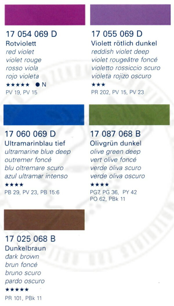 シュミンケソフトパステル　特殊色　(025,054,055,060,087)