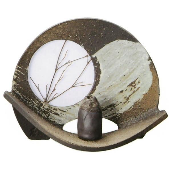 江月（一輪差し付）　（信楽焼き・陶器・花瓶・花入れ・花器）