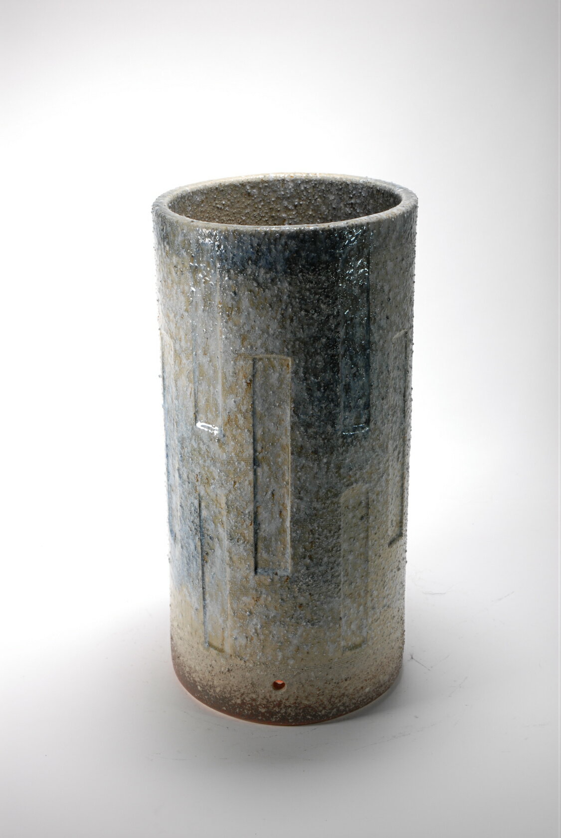 【傘立 陶器】窯変面取傘立　（信楽焼き・陶器・傘立て ・梅雨・玄関・収納・和風・おしゃれ・日本製）