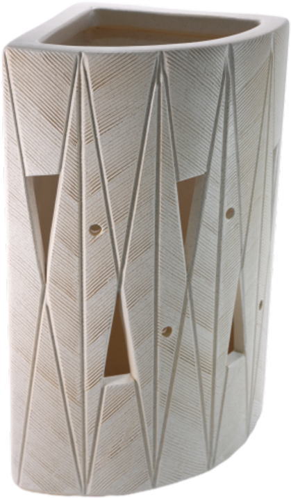 【傘立 陶器】白マット透し彫扇型傘立　（信楽焼き・陶器・傘立て ・梅雨・玄関・収納・和風・おしゃれ・日本製）