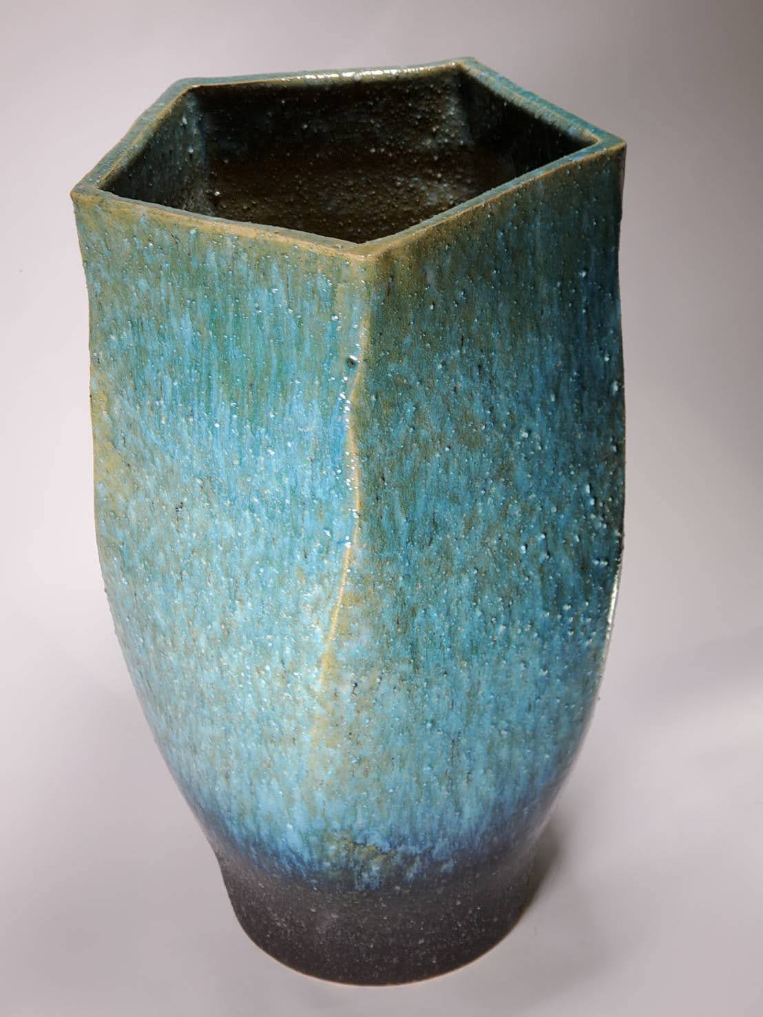 【傘立 陶器】五角緑窯変傘立　（信楽焼き・陶器・傘立て ・梅雨・玄関・収納・和風・おしゃれ・日本製）