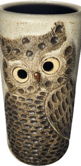 ふくろう透し彫傘立　（信楽焼き・陶器・傘立て ・梅雨・玄関・収納・和風・おしゃれ・日本製）