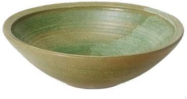 緑釉うずしお手洗鉢（排水口丸金具Φ25用付） （信楽焼・陶器・手洗鉢・手洗ボウル）