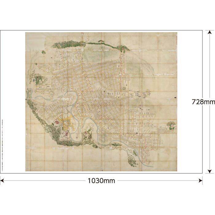 【1664／寛文4年　仙台城下絵図】仙台 宮城 仙台城 青葉城 伊達政宗 江戸 昔 古地図 古絵図 街歩き 懐かしい レトロ