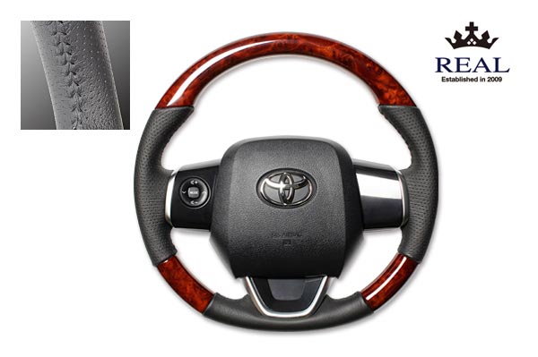 【 シエンタ　NSP170G, NCP175G, NHP170G, NSP172G用 】 レアル ステアリング オリジナルシリーズ (ブラウンウッド)　品番： ...