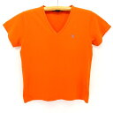 2000sレディースラルフローレンVネックTシャツ★★★Sサイズオレンジ