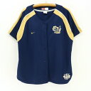 90s NIKE MLB レディース 半袖ベースボールシャツ★90年代 【USA買い付け】 【古着】 【中古】 【ユーズド】 XLサイズ Lサイズ 大きいサイズ 半袖シャツ ナイキシャツ 大リーグ ネイビー
