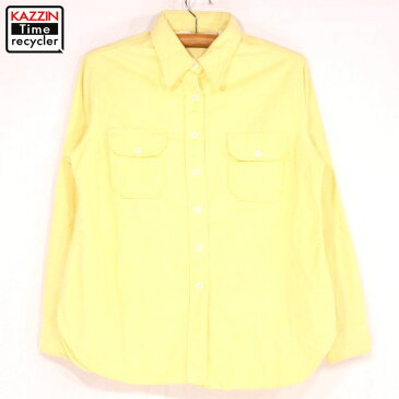 古着 70s レディース ウールリッチ シャモアクロス シャツ★70年代 【USA買い付け】 【古着】 【中古 】 【ユーズド】 Lサイズ 【ヴィンテージ】 【USA製】 アメリカ製 長袖シャツ イエロー プレゼント ギフト 衣装
